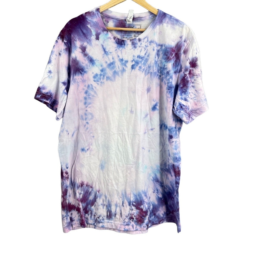 Tie Dye Tee Local Beast T-shirt Blue‎ Purple Short Sleeve Cotton Size XL